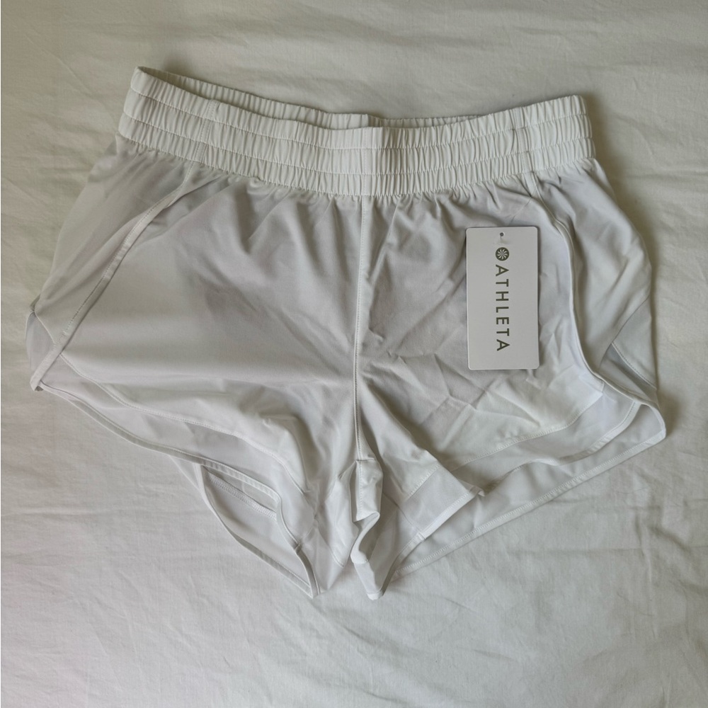 Athleta White Athletic Shorts with Elastic Waistband